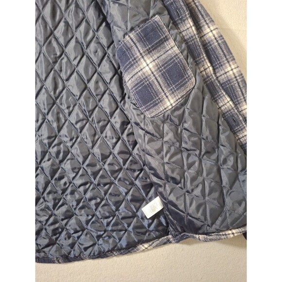 Jachs New York Mens Flannel Jacket Large Blue Plaid Wool Shacket Chore Coat - Picture 8 of 13